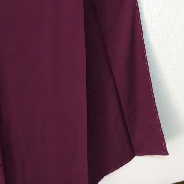 【三花】未使用品　正絹　色無地　袷　一つ紋　着物　リユース
