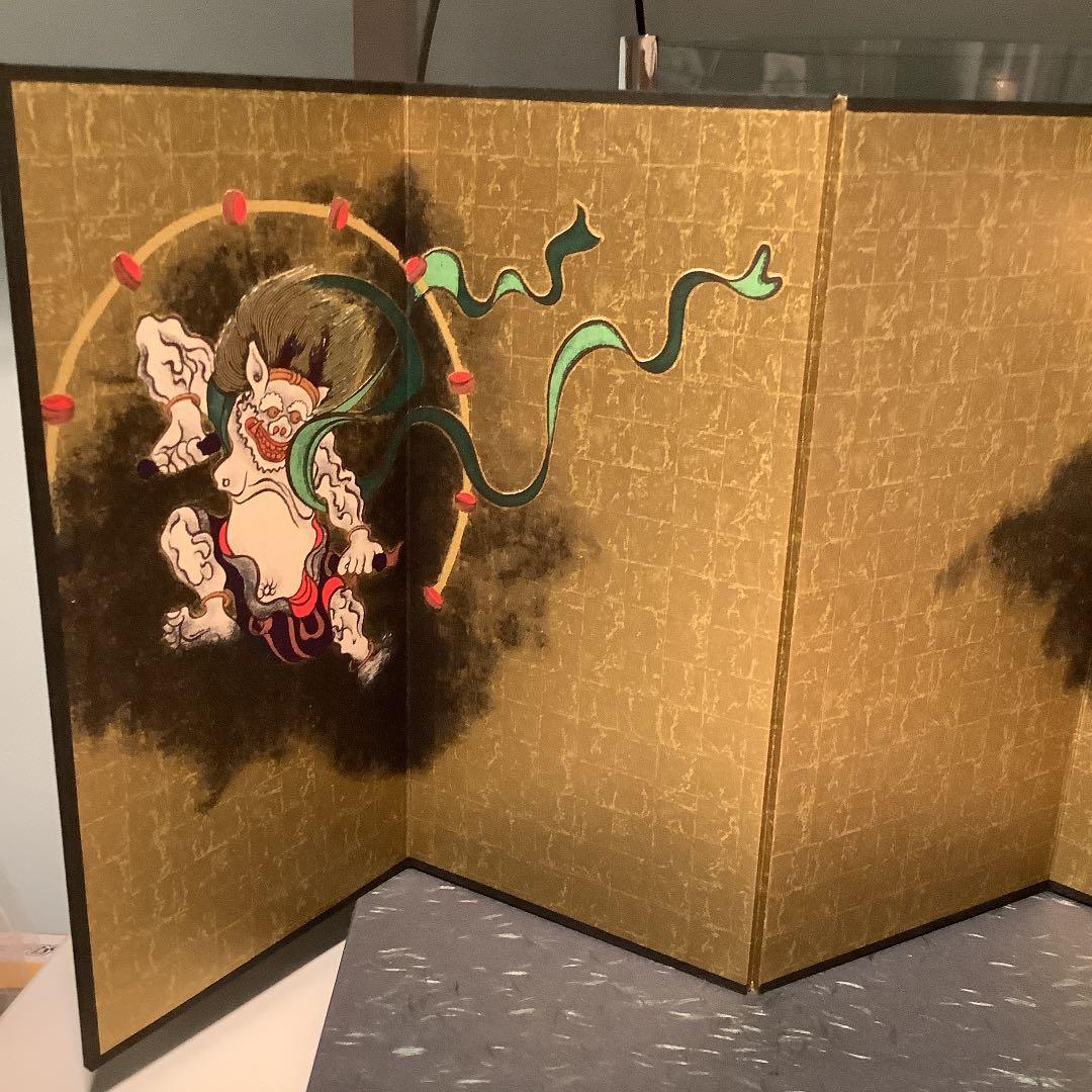 びょう風　風神雷神図　　尾形光琳