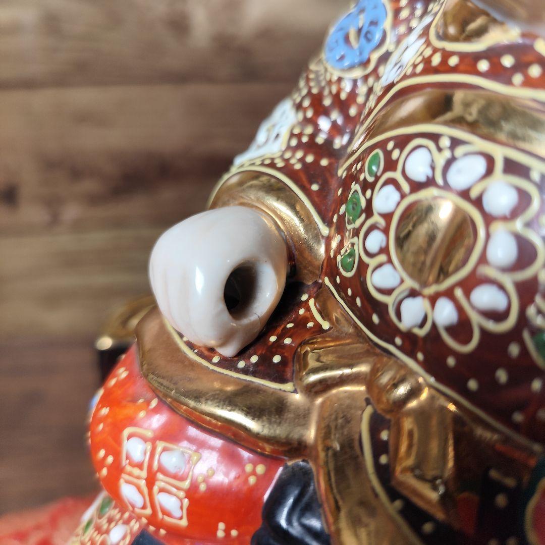 九谷焼 打ち出の小槌乗り 大黒様・盛（高さ27cm）