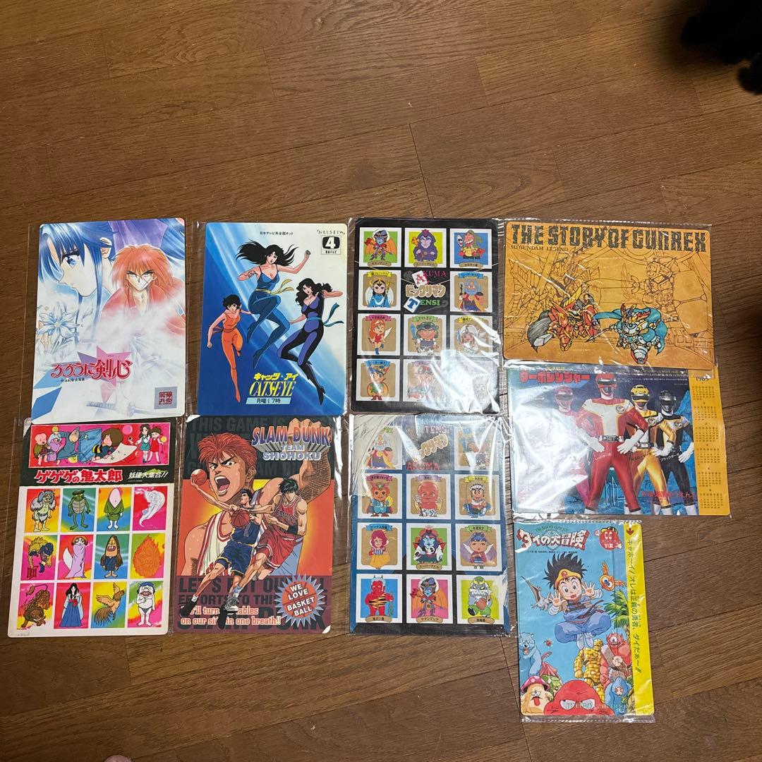 昭和レトロ品アニメ・漫画キャラクターイラスト集下敷9枚セット