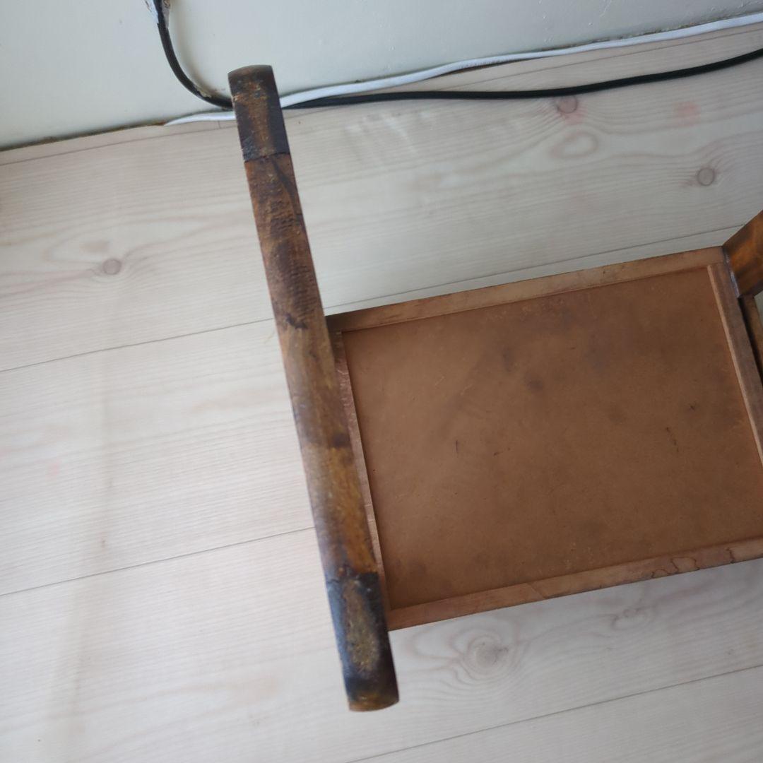 ヴィンテージ　収納付ミシン椅子 スツール 置物台 小物入れ 木製 昭和レトロ