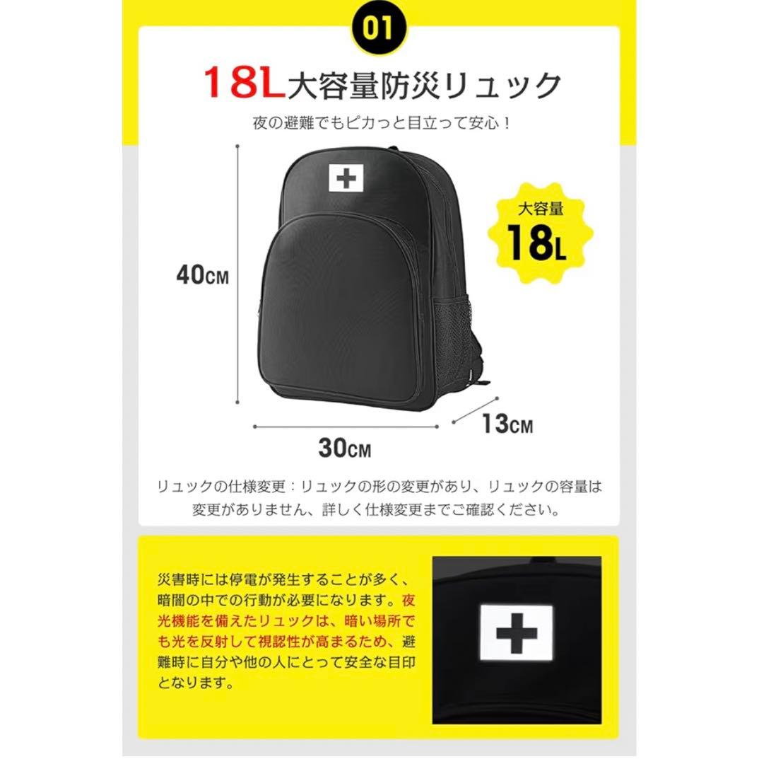 防災リュック非常用持ち出しセット 18Lリュック 32点セット