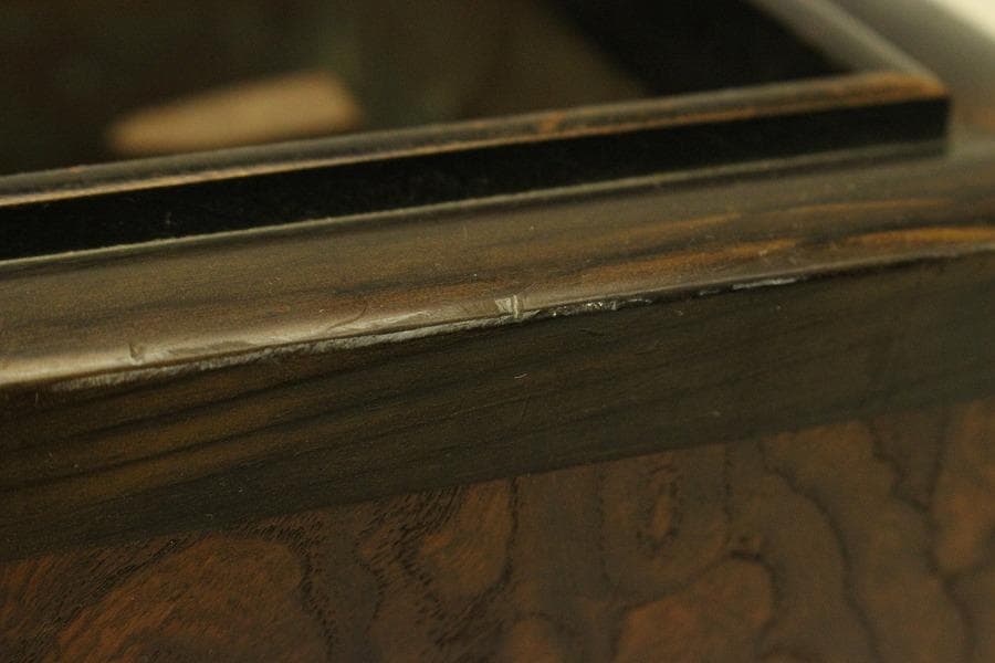 古民具 欅 四方 瓶掛 火鉢 五徳付(ZE447)