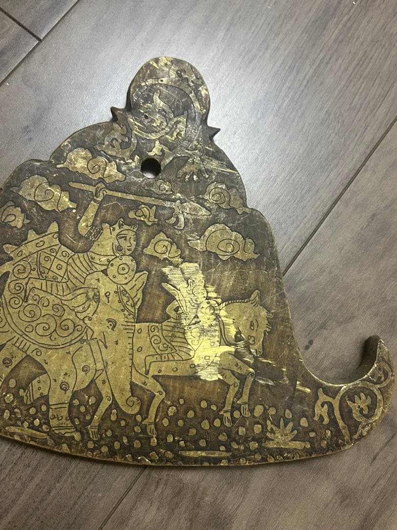 李朝期 黄銅製 陰刻 風鐸 風招仏教美術中国古玩縄文古墳土器埴輪勾