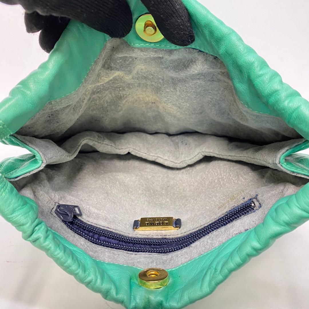 【希少カラー】ロエベ ショルダーバッグ ミントグリーン ナッパレザー アナグラム