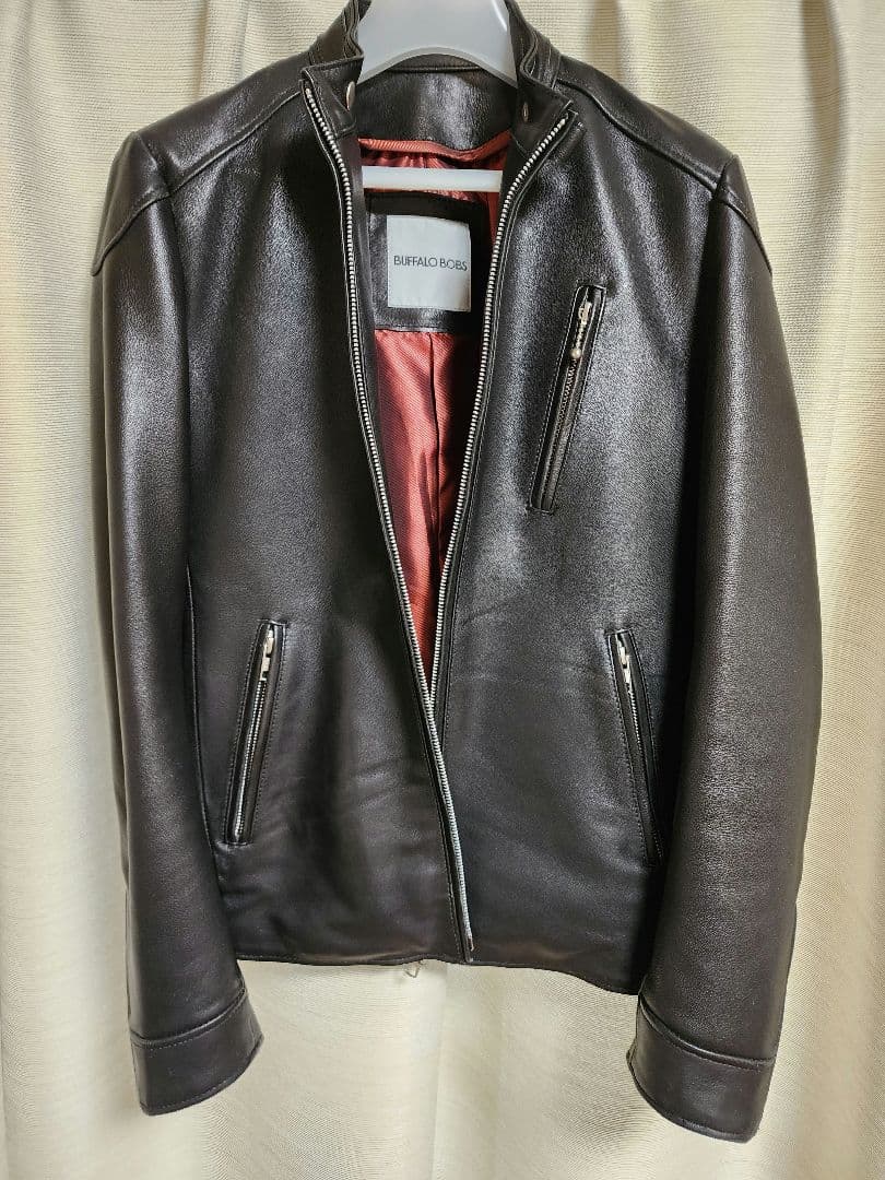バッファーローボブスSサイズ 黒レザーシングルライダース！ダウンライナー付き！