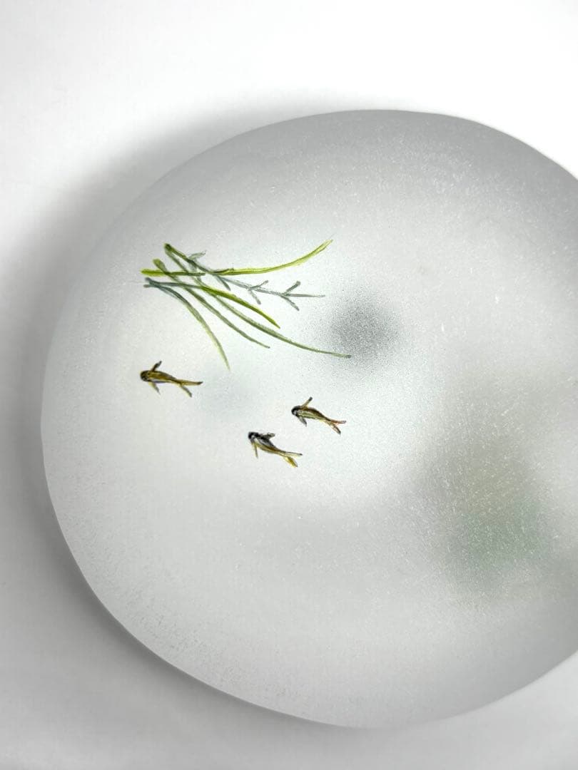 久保裕子さん作　ガラス　お花　蝶々　鮎　水草　ペーパーウェイト　文鎮　オブジェ