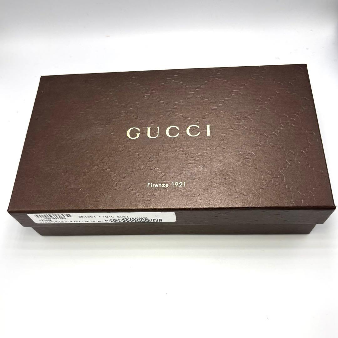 GUCCI グッチ 長財布 オレンジ レザー GGロゴ フラップ 箱付き