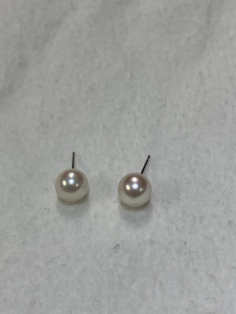 伊勢志摩産あこや真珠　パールピアス 7.2-7.4mm