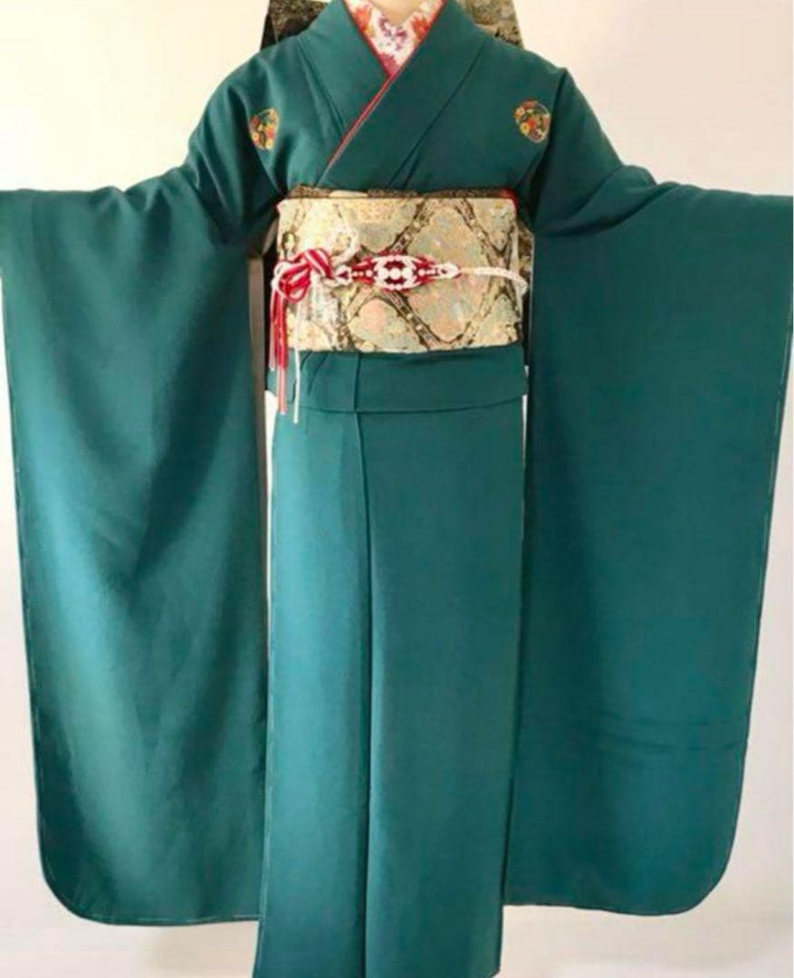 振袖フルセット、成人式、重ね衿、帯揚げ帯締め、伊達紋 正絹振袖フルセット　帯枕