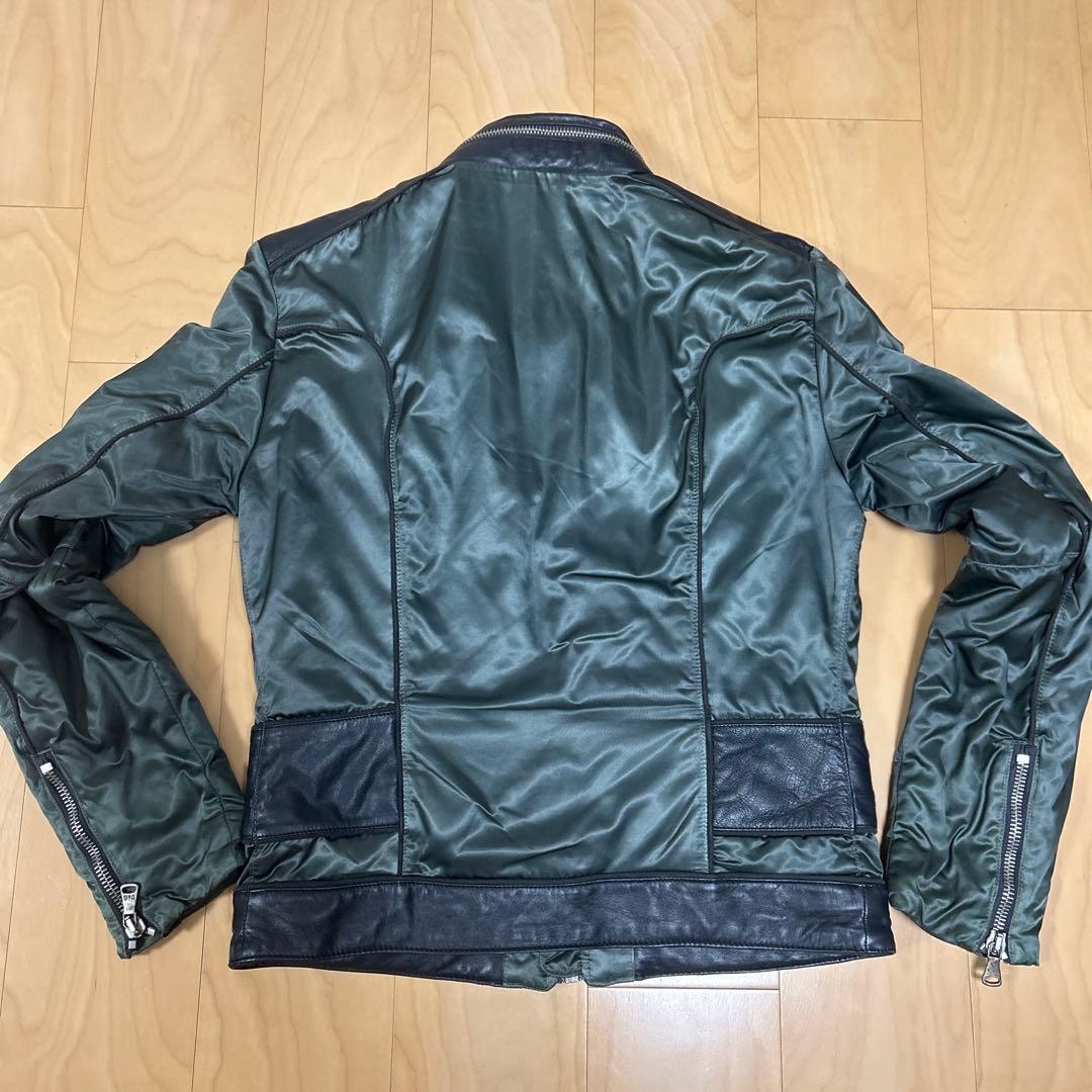 ドルチェ＆ガッバーナ　中綿ダウン　レザー切替ライダースジャケット