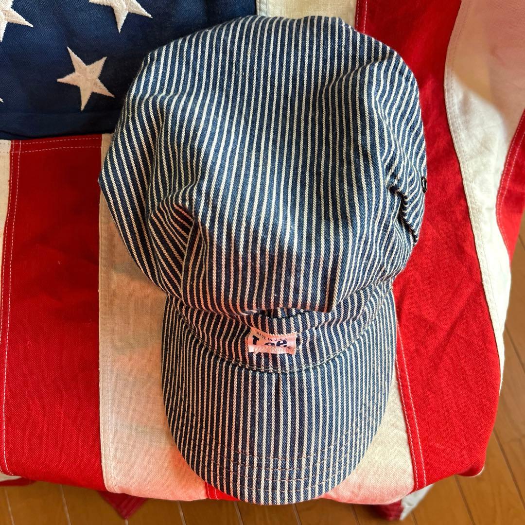 60s 〜 70s ビンテージ Lee ヒッコリー ワークキャップ Lアメリカ製