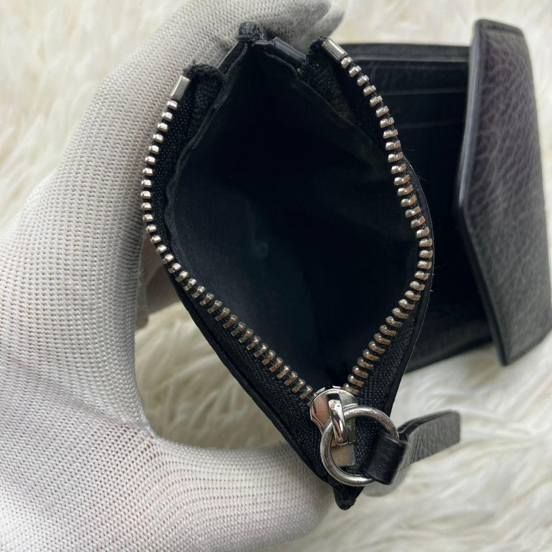 【極美品】メゾンマルジェラ 4ステッチ 三つ折り財布 レザー 黒 ユニセックス