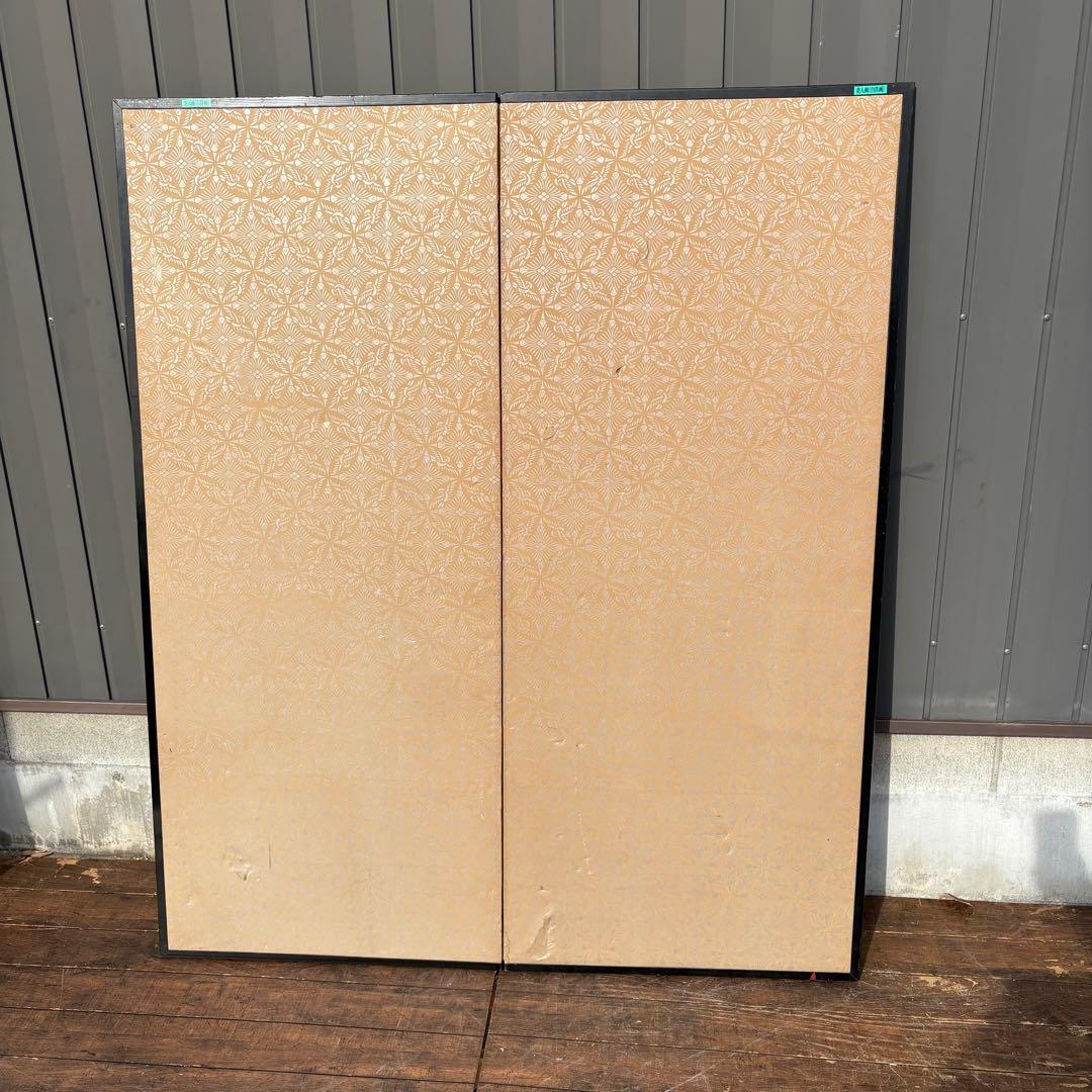 昭和レトロ 日本画 美人画 二曲屏風 白洋 落款あり 衝立 日本画家 白洋 印