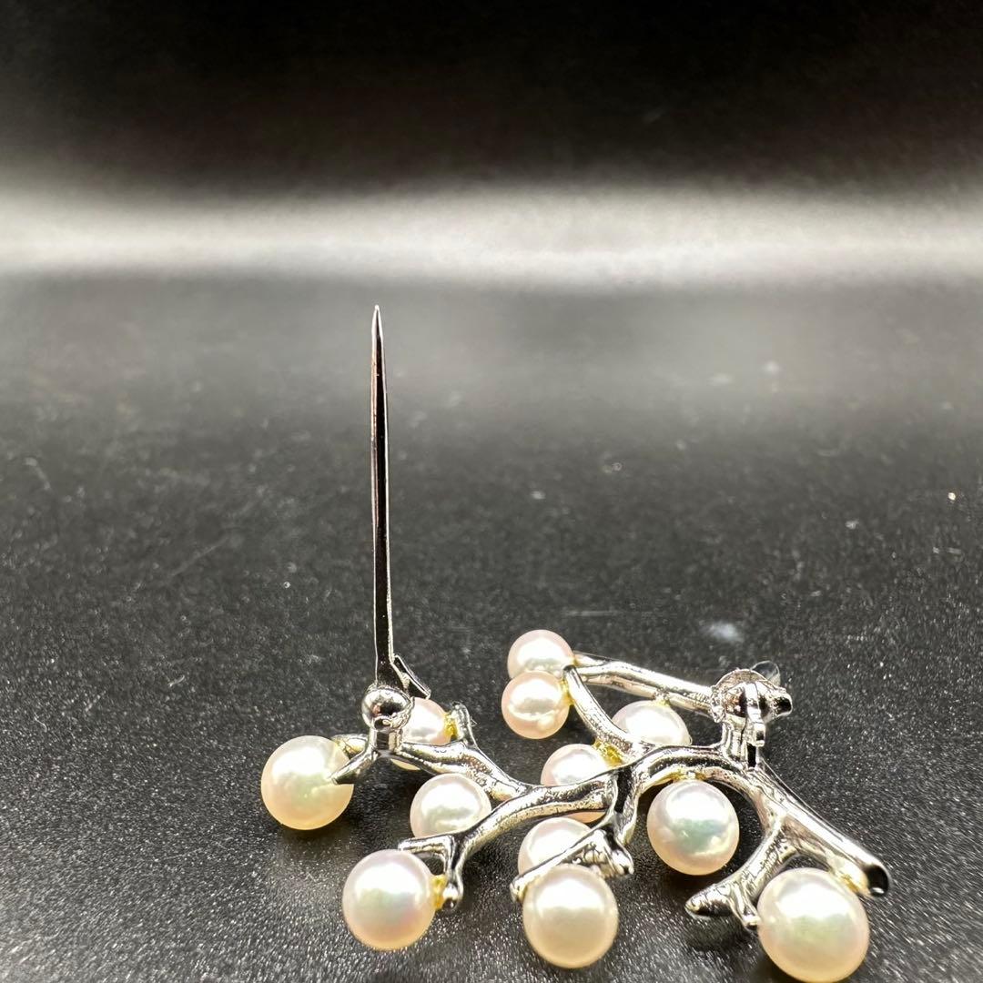 極美品✨　MIKIMOTO ミキモト　パール　ブローチ　幸福の木　希少　1351