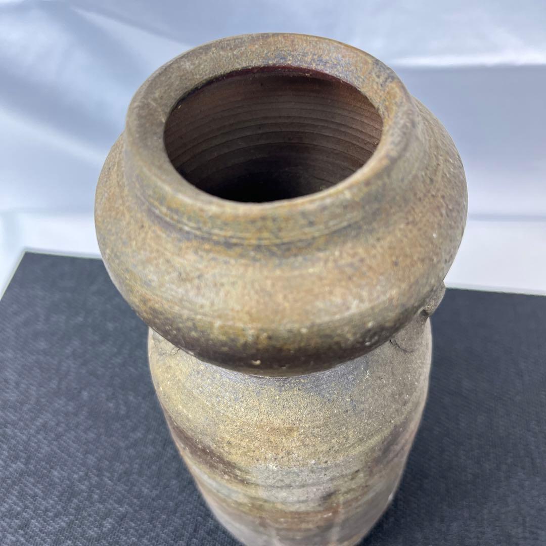 備前焼　花瓶耳付　窯元備前一⑪ 【美品】