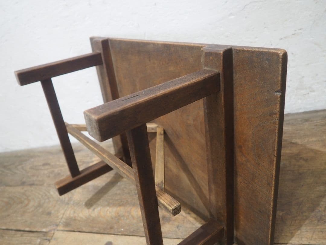 1103 アンティーク　栗のちゃぶ台　文机　座卓　陳列台　ローテーブル　レトロ