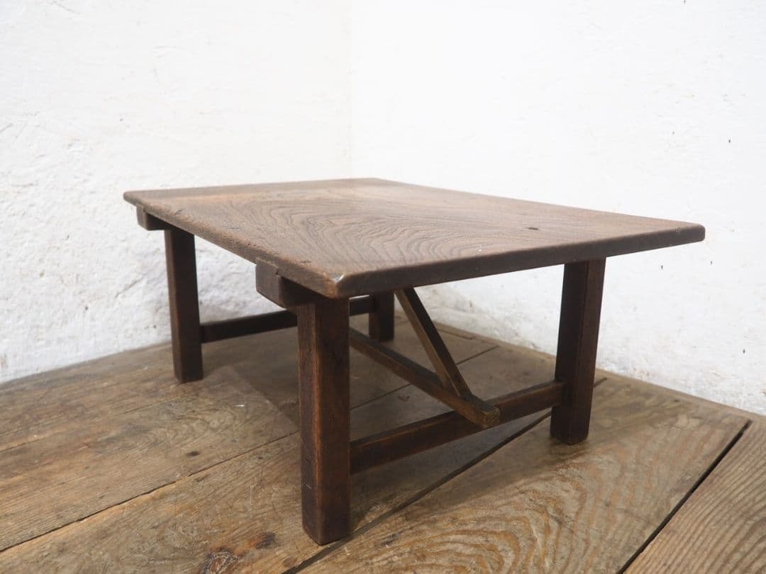 1103 アンティーク　栗のちゃぶ台　文机　座卓　陳列台　ローテーブル　レトロ