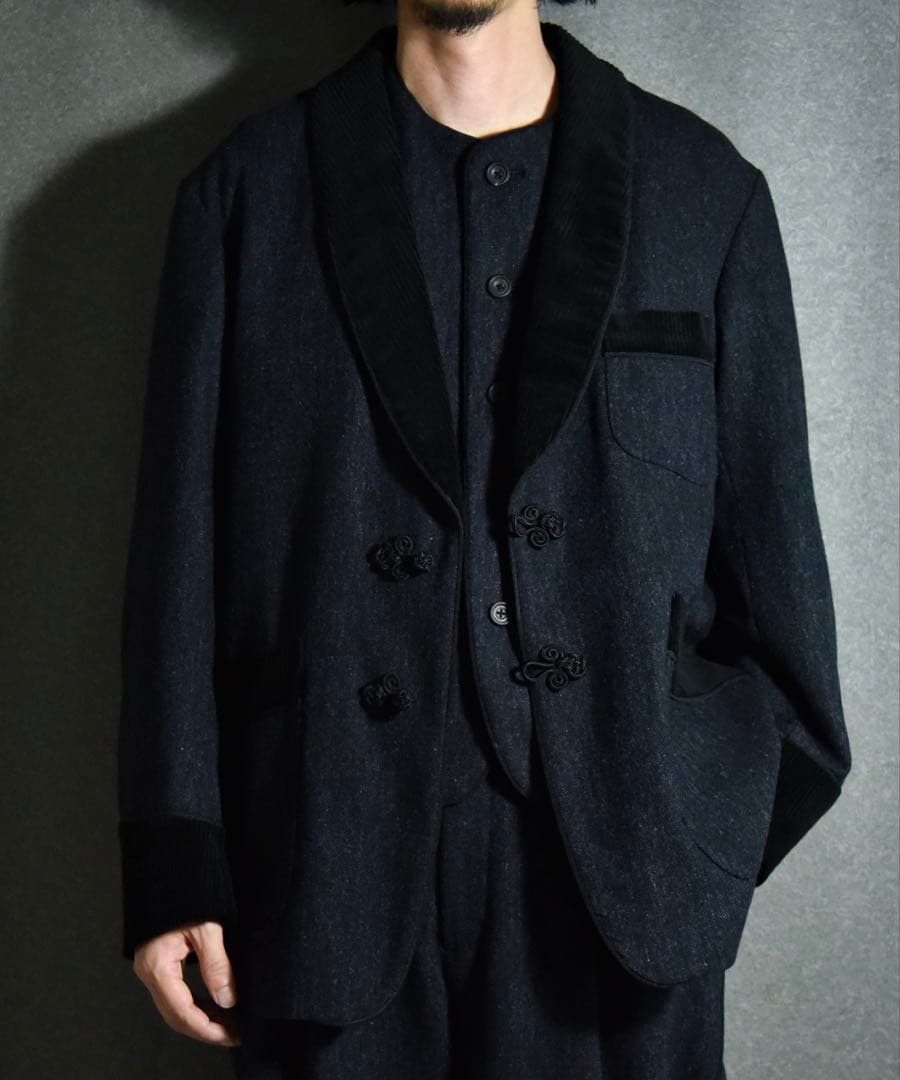 ジャケット・アウター intch. Wool Tweed Smorkin Jacket Navy