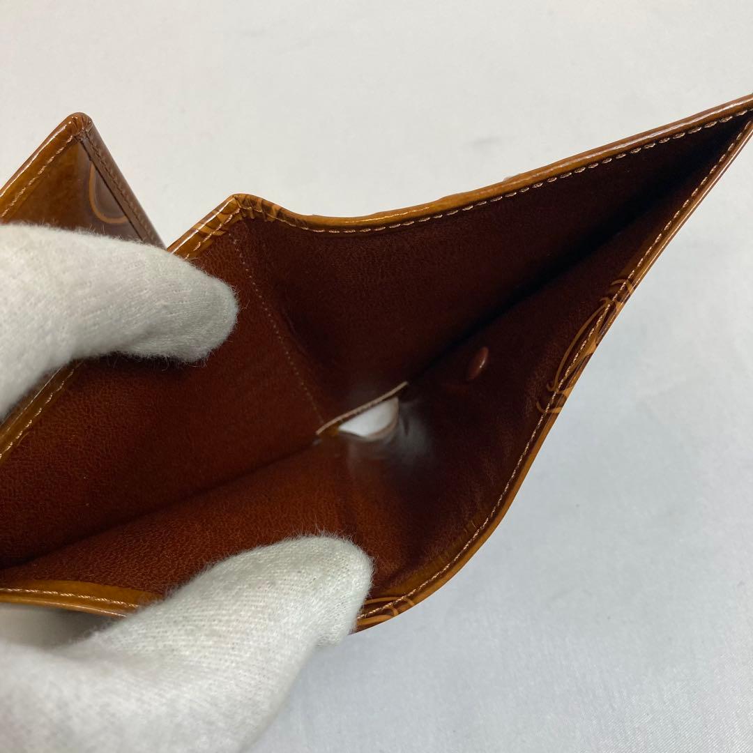 【未使用級】カルティエ　三つ折り財布 ハッピーバースデー ブラウン レザー