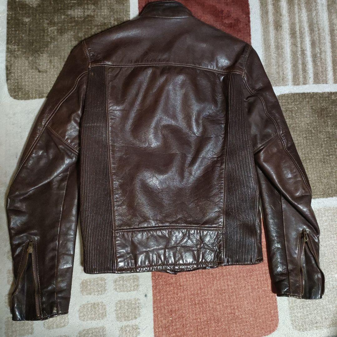 レアモデルSchottシングルライダースヴィンテージ濃茶３６　ダメなら交換も可！