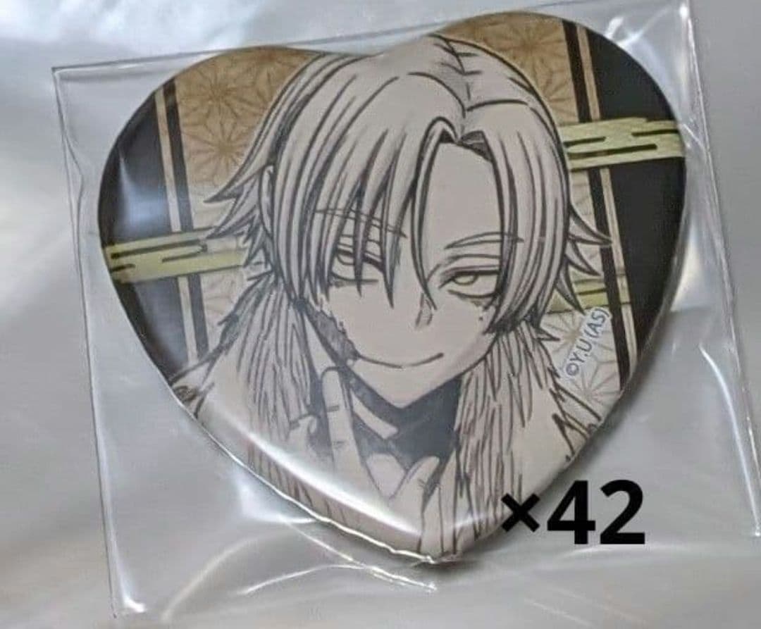 桃次歪　桃源暗鬼　ハート缶バッジ　缶バッジ