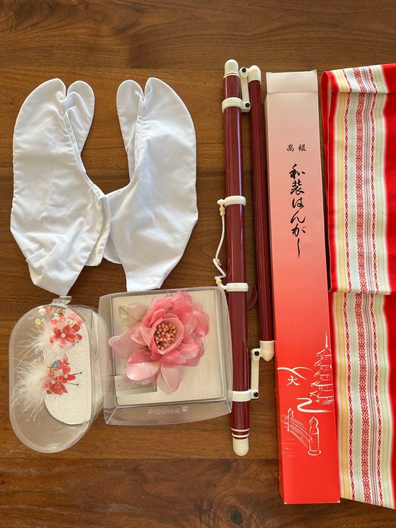 【12/30〜1/5限定価格！】13点セット　振袖フルセット　赤　桜柄