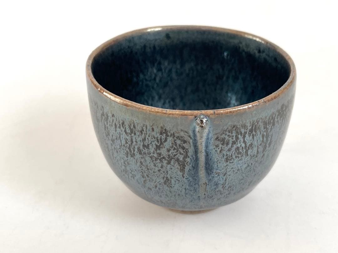 陶芸家　鎌田幸二　銀漿天目　堆線　酒盃　酒器　ぐい呑　猪口　共箱　師　清水卯一