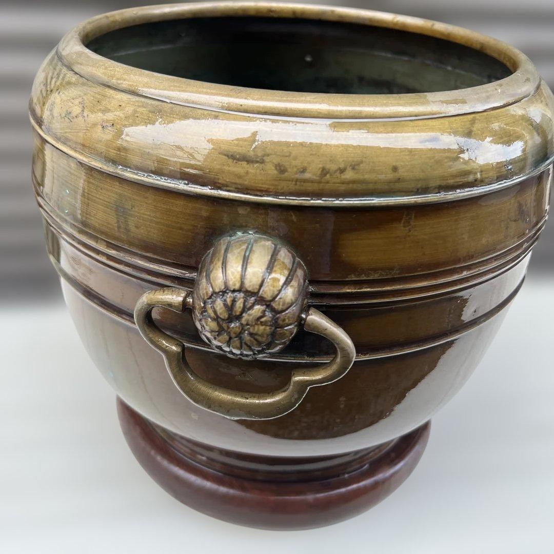 アンティーク雑貨　骨董　大正昭和初期　銅火鉢　高さ約240mm