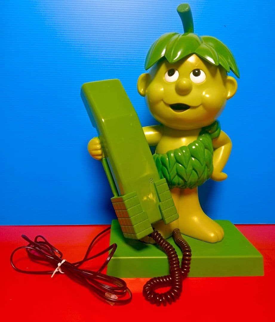 1984 概ね美品 グリーンジャイアントスプラウトプッシュ電話機