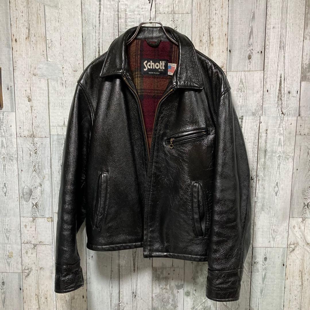 Schott ショット　シングルライダース　42 ダークブラウン　681