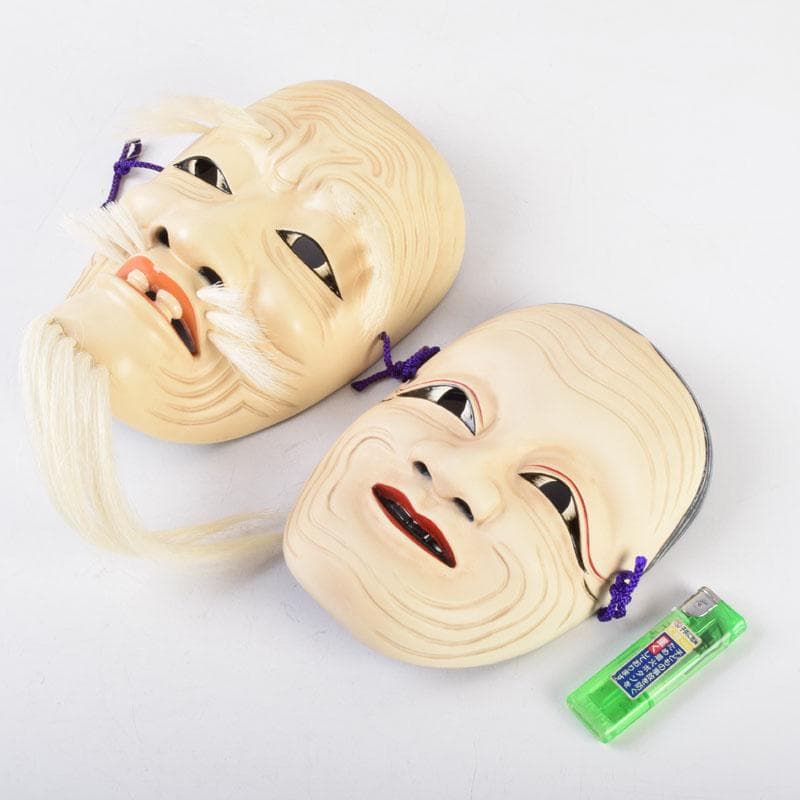 ちょんたろ 　吉備のおもて　能面　木彫　手名槌命　足名槌命　V　8790