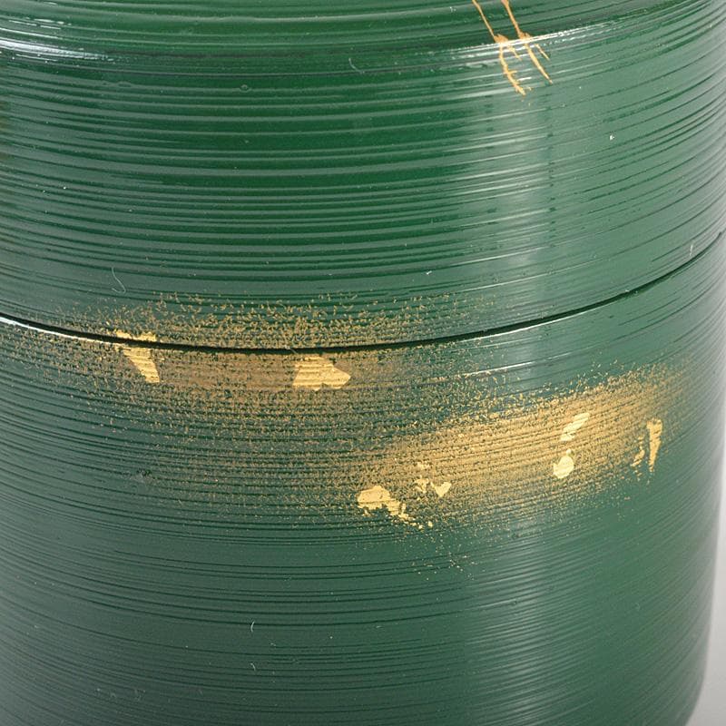 茶道具　蒔絵師　景雲作　青漆刷毛目塗　螺鈿装飾　双鶴蒔絵　雪吹　共箱　V6437