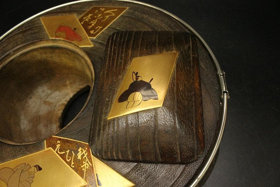 百人一首 蒔絵 煙草盆(ZE467)