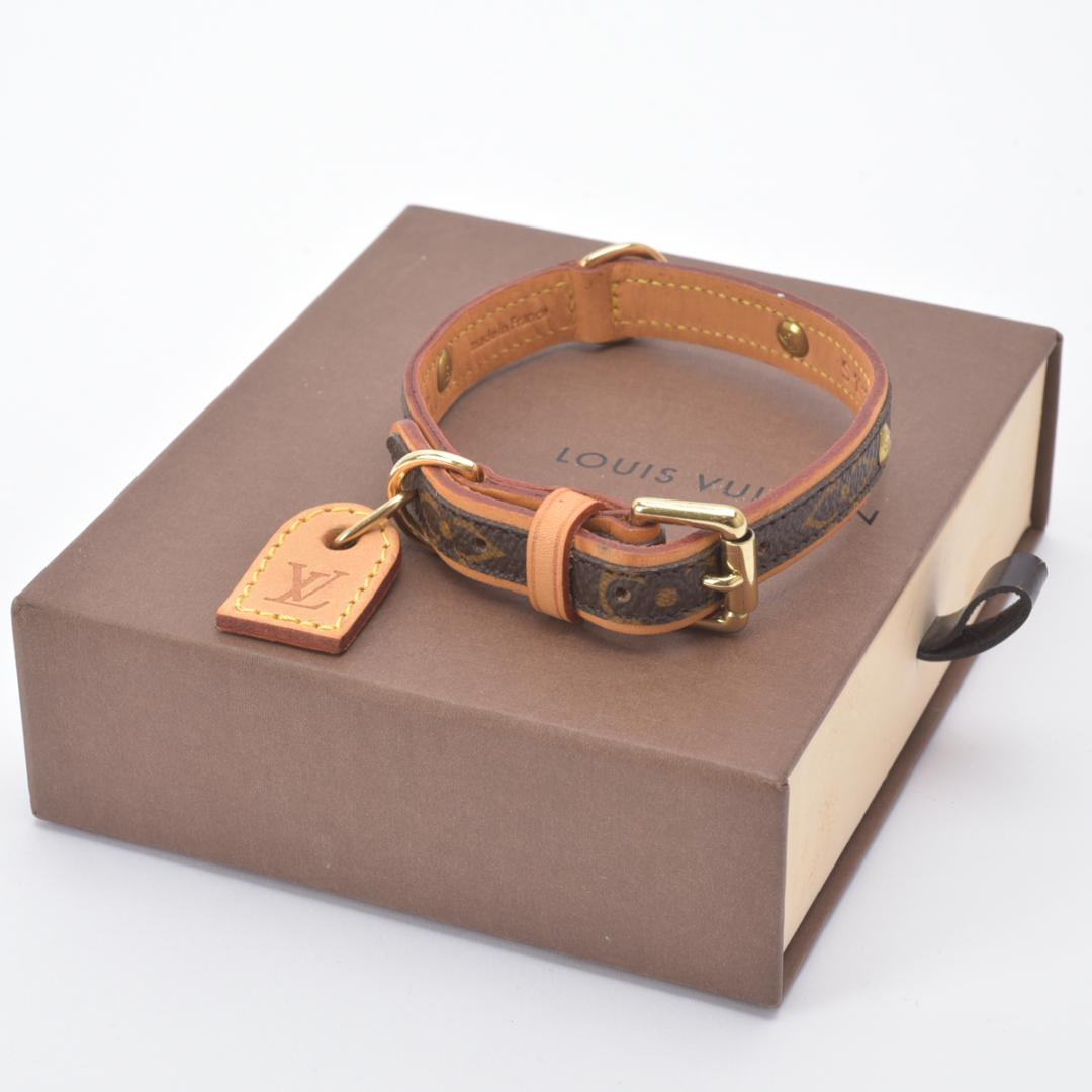 極美品 ルイヴィトン コリエ・バクスターPM 首輪 モノグラム 小型犬 箱付き