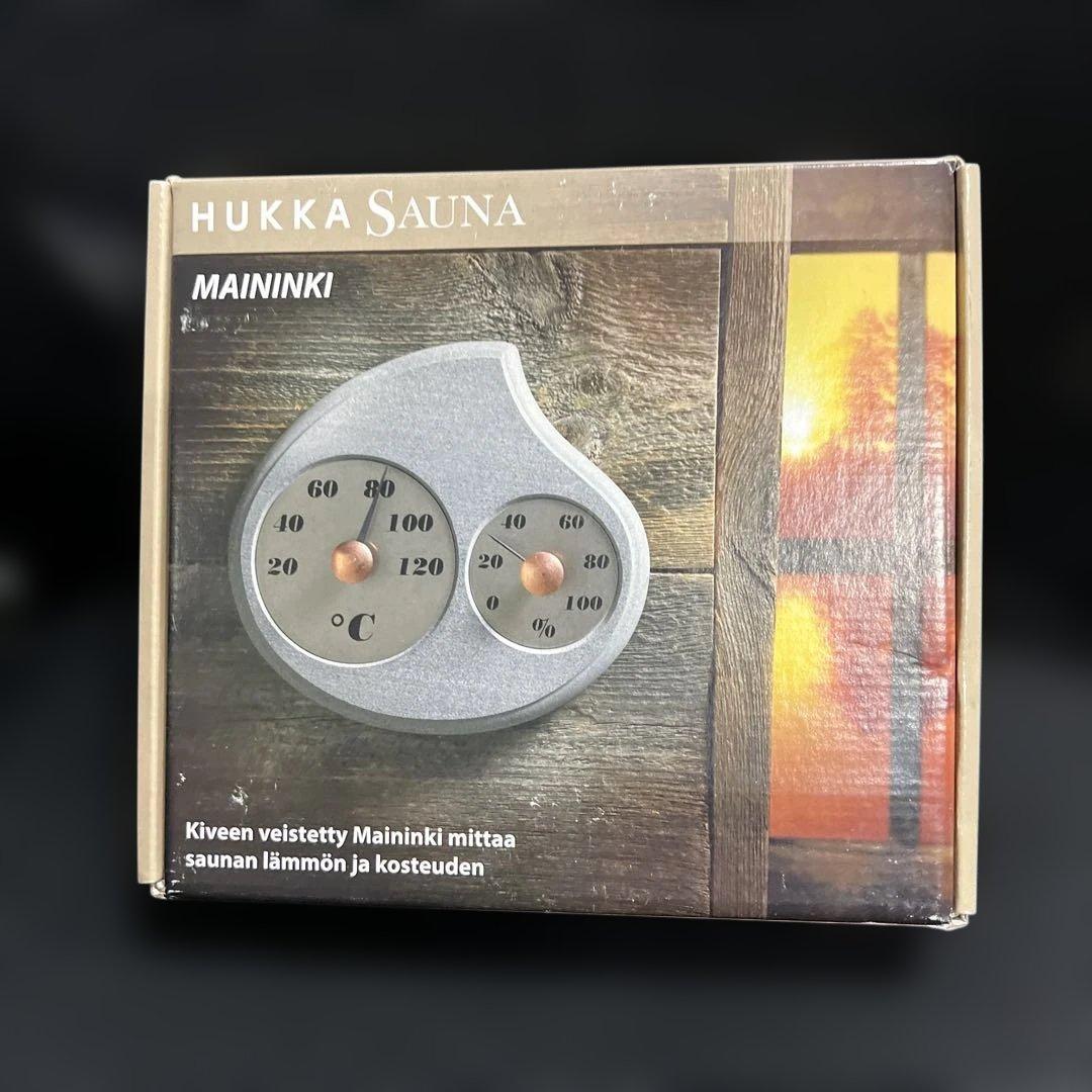 HUKKA DESIGNサウナ温湿度計 Mainiki グレー 中
