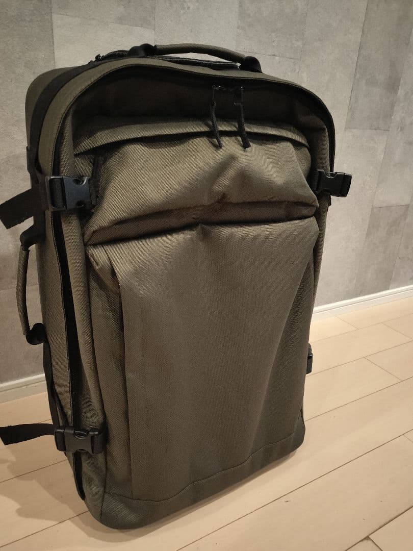 【美品】無印良品 撥水ソフトキャリーケース 40L　カーキ色