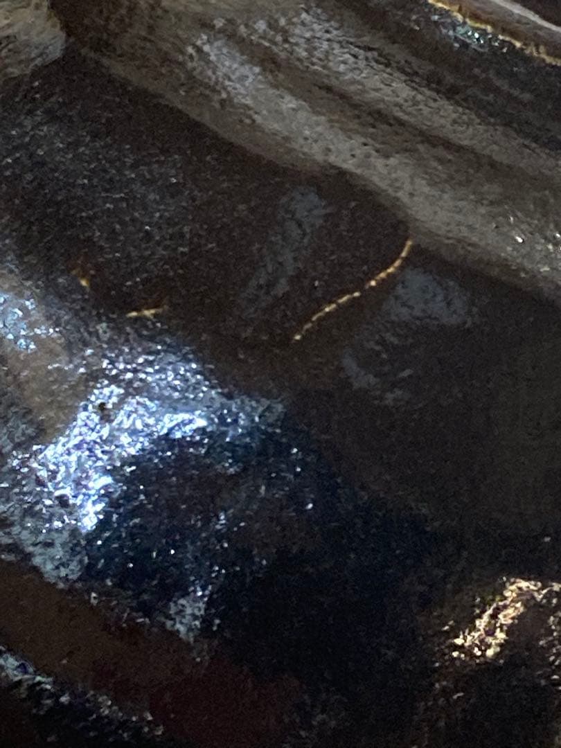 佐々木松楽 黒楽茶碗 楽焼 抹茶碗 茶道具 共箱　共布