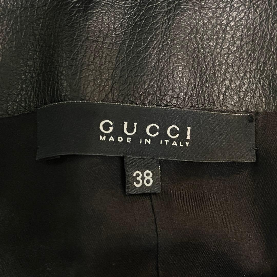 GUCCI グッチ レディース 牛革レザースカートサイズ38