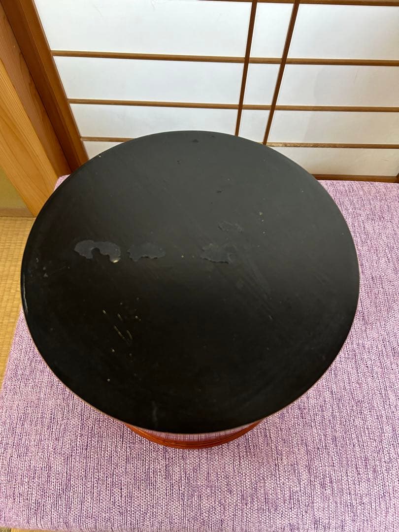 アンティーク飛騨高山春慶塗り火鉢　癒しの時間　火鉢生活に　春慶塗り丸盆付き