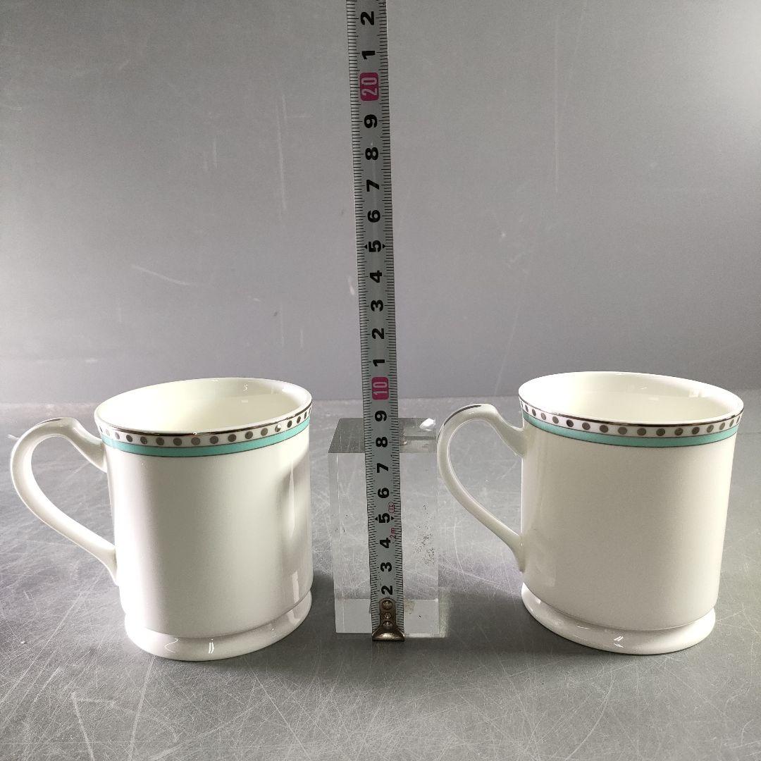 A900-3/TIFFANY＆Co./プラチナ ブルーバンド ペアマグカップ/