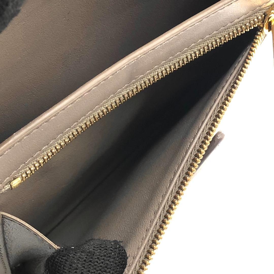 箱付き✨セリーヌ ミディアム ストラップ ウォレット 二つ折り財布 グレージュ