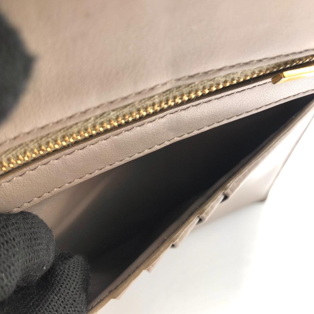 箱付き✨セリーヌ ミディアム ストラップ ウォレット 二つ折り財布 グレージュ