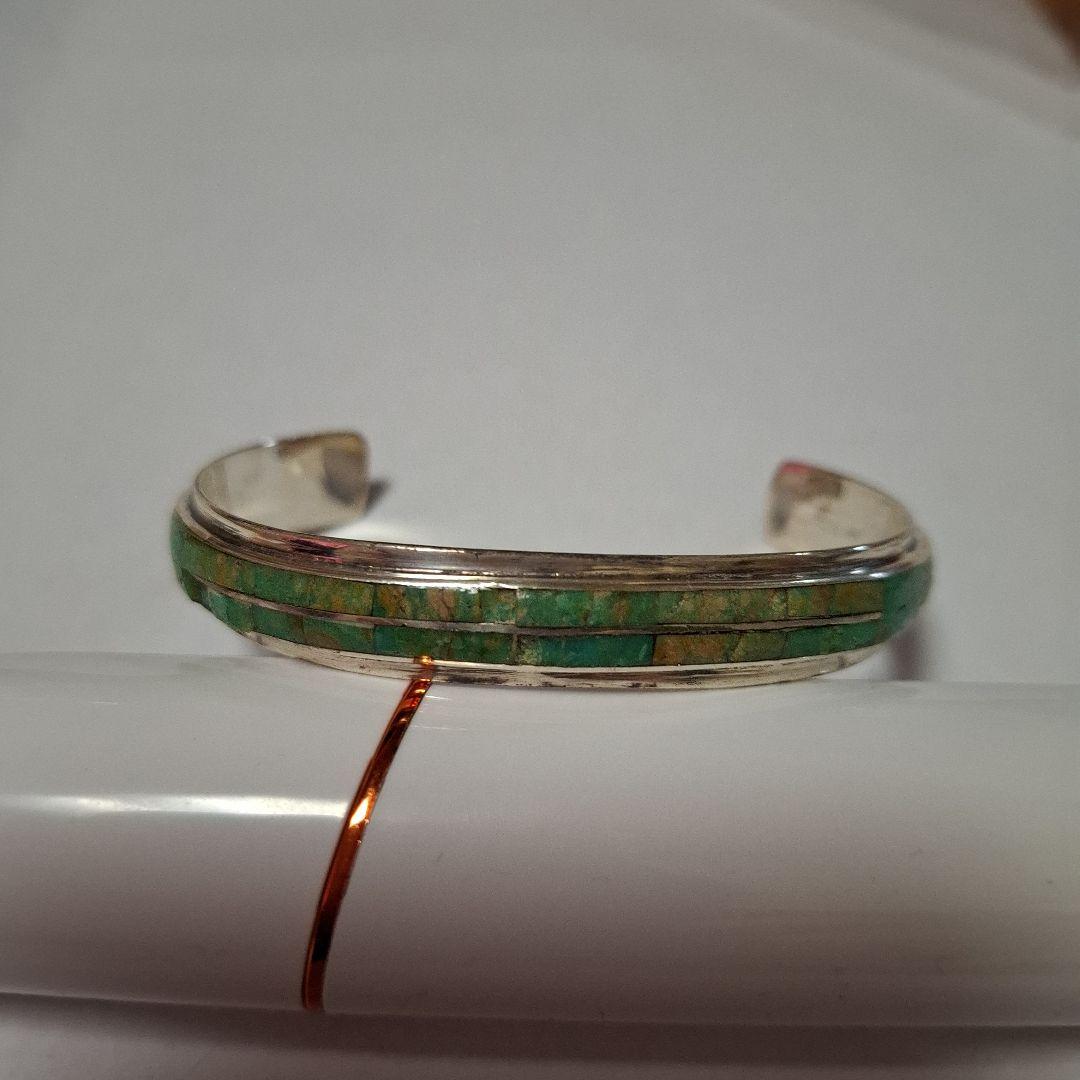 ナバホターコイズグリーン シルバーバングル