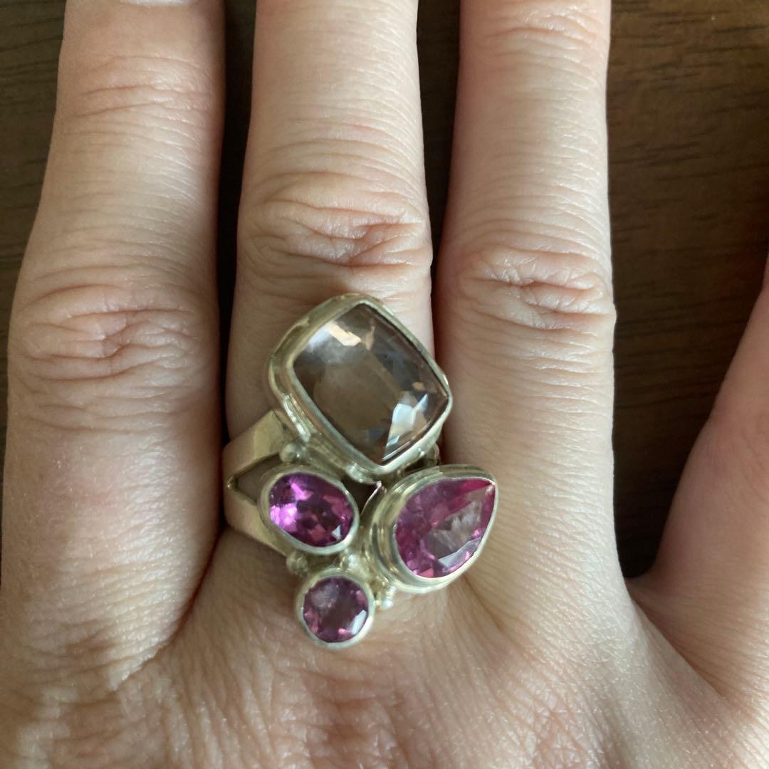 シャンカリジュエリー ピンクトパーズシルバーリング