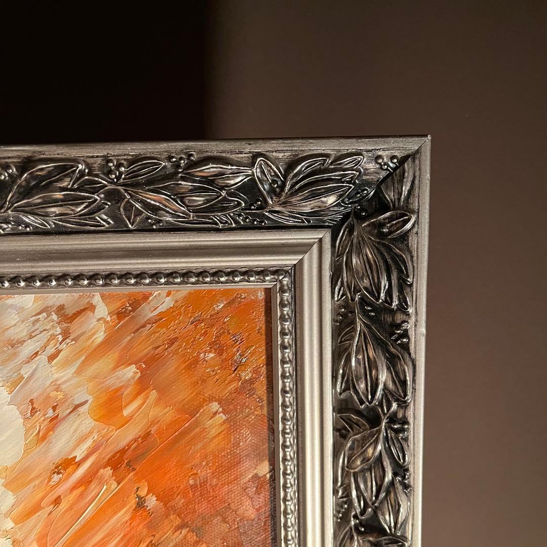 ★特大秀作★ 手書き油絵 花瓶の花 額付き インテリア 肉筆絵画 油彩画