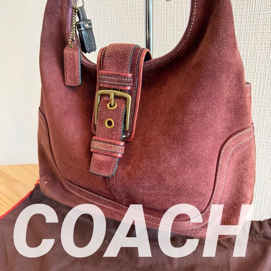 COACH コーチ ボルドー スエード ワンショルダー バッグ 7472 保存袋