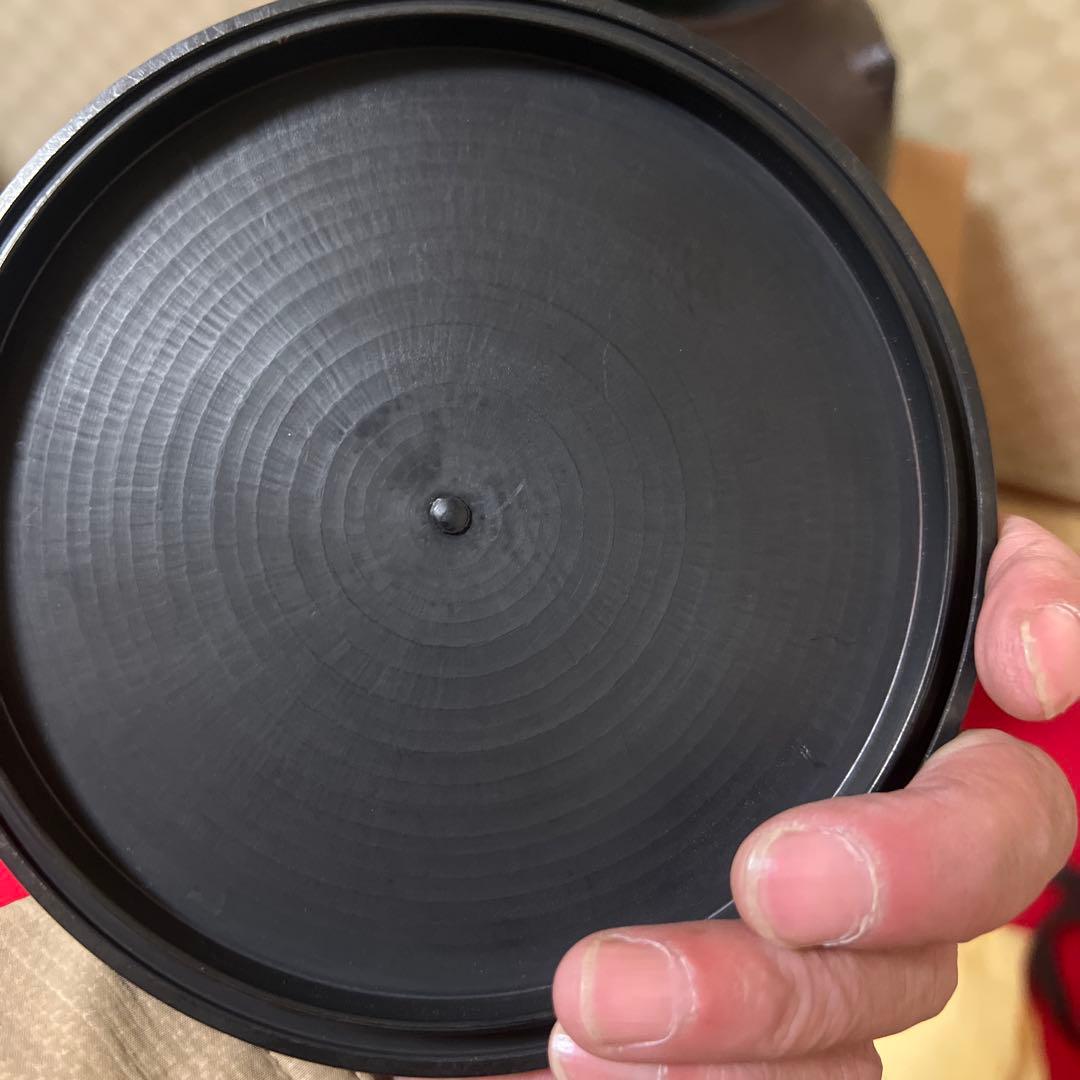 繰口釜十三代 宮崎寒雉 釜師　山水楼閣地紋　箱書　釜環なし