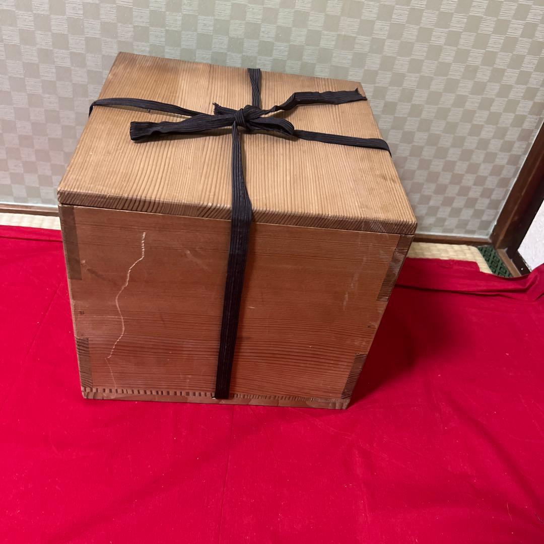 繰口釜十三代 宮崎寒雉 釜師　山水楼閣地紋　箱書　釜環なし