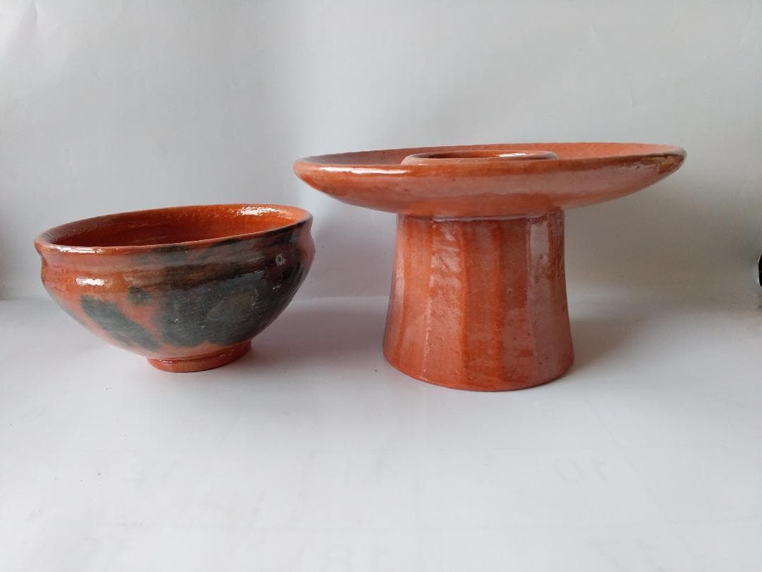 赤楽 天目茶碗 貴人台添エ 川崎和楽 作 赤楽茶碗 共箱 茶道具 抹茶碗 新品